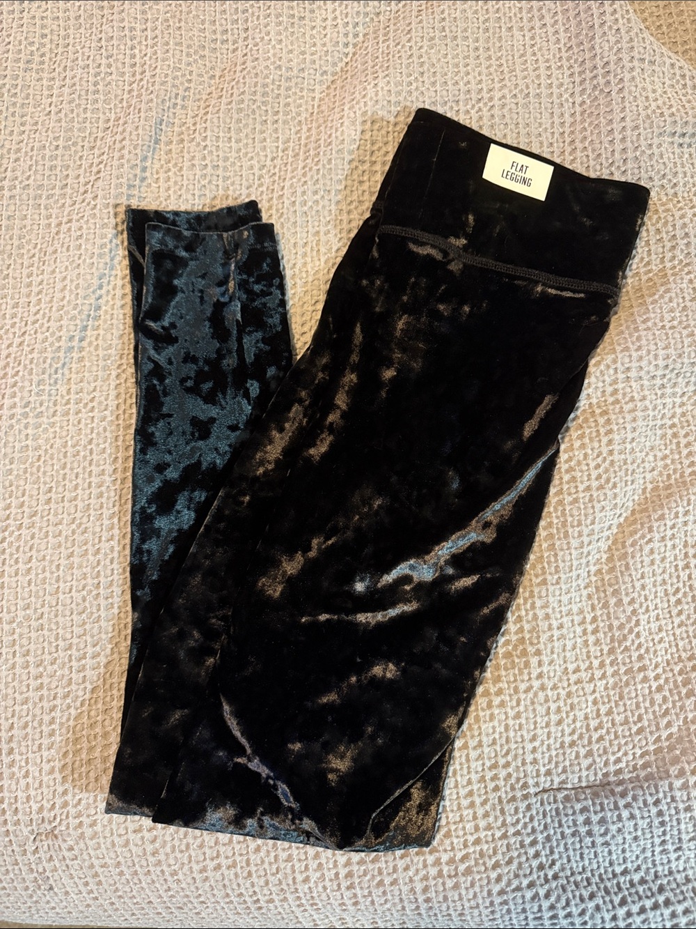 PINK Victoria's Secret Black Crushed Velvet Jeggings